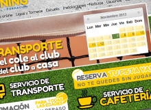 Captura de pantalla de la web de reservas online del club de tenis y padel Good Training de Zaragoza